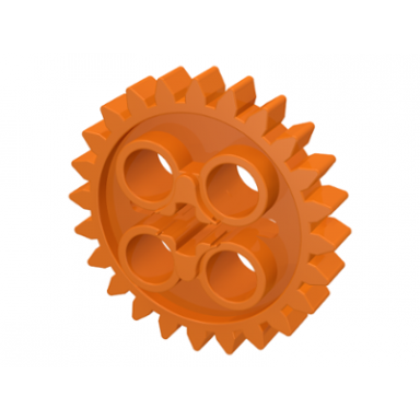 orange technic gear 24 tooth with 1 axle hole