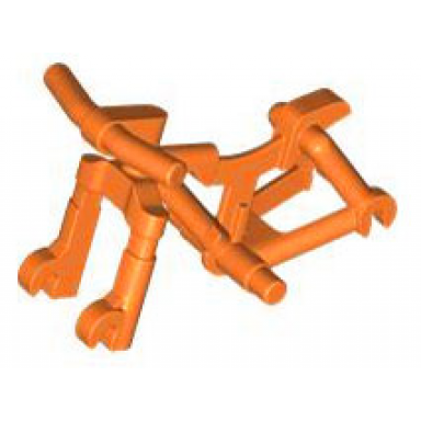 orange bicycle frame heavy mountain bike with straight handlebars