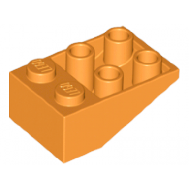 orange slope inverted 33 3 x 2 with flat bottom pin without connections between studs
