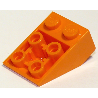 orange slope inverted 33 3 x 2 with flat bottom pin and connections between studs