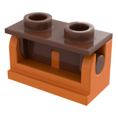 orange hinge brick 1 x 2 with reddish brown top plate 3937 3938