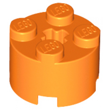 orange brick round 2 x 2 with axle hole