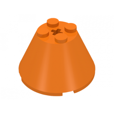 orange cone 4 x 4 x 2 with axle hole