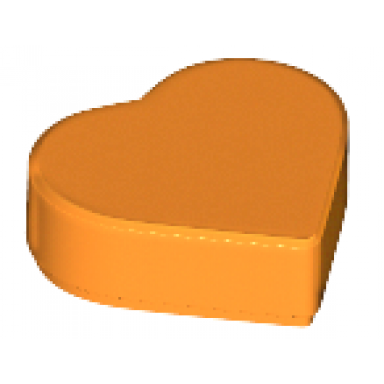 orange tile round 1 x 1 heart