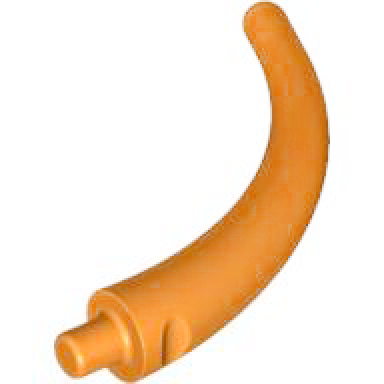 orange dinosaur tail end section horn