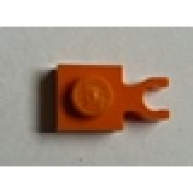 orange plate modified 1 x 1 with u clip thin vertical grip