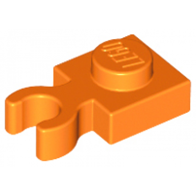 orange plate modified 1 x 1 with open o clip thick vertical grip