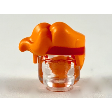 orange minifigure hair large parted bangs red headband pattern
