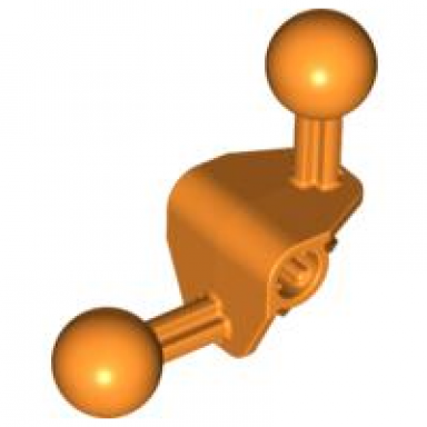 orange bionicle ball joint 4 x 4 x 2 90 degrees with 2 ball joint and axle hole
