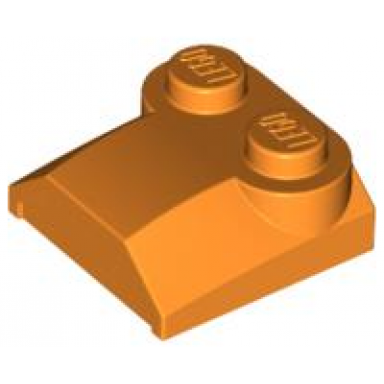 orange slope curved 2 x 2 x 2 3 with 2 studs and curved sides lip end