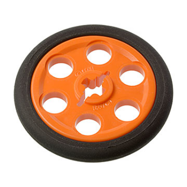 orange technic wedge belt wheel pulley with black technic wedge belt wheel tire 4185 2815