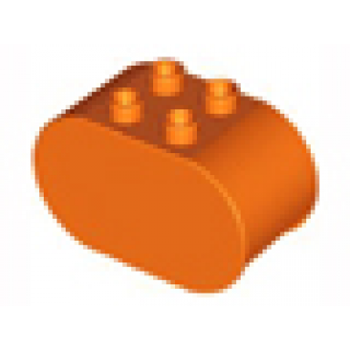orange duplo brick 2 x 4 x 2 rounded ends