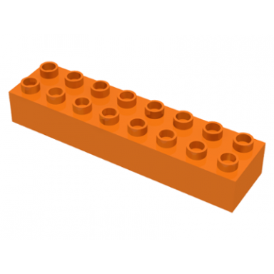 orange duplo brick 2 x 8