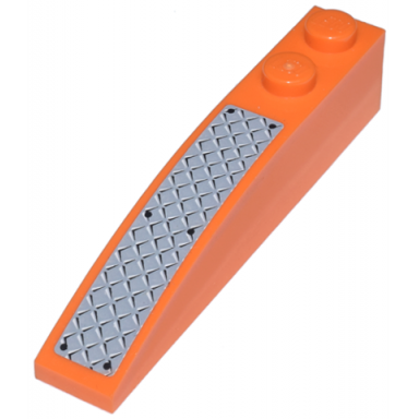 orange slope curved 6 x 1 with tread plate pattern sticker - set 7738