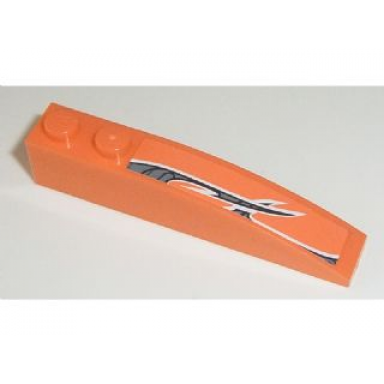 orange slope curved 6 x 1 with black and silver pattern model left side sticker - set 8162