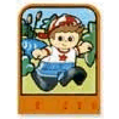 orange story builder happy home card with boy pattern