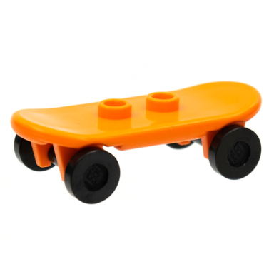 orange minifigure utensil skateboard deck with black wheels 42511 2496