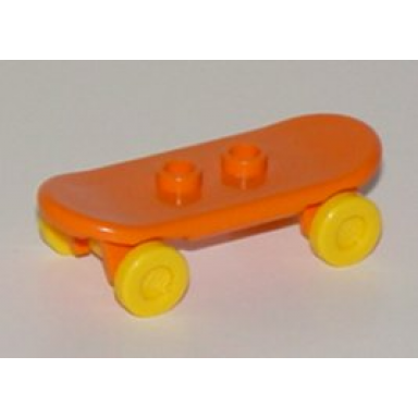 orange minifigure utensil skateboard deck with yellow wheels 42511 2496