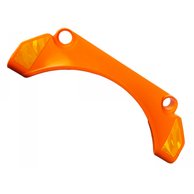 orange technic panel car mudguard arched 9 x 2 x 3 straight top with yellow flames pattern model right side stickers - set 42135