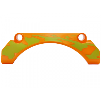 orange technic panel car mudguard arched 9 x 2 x 3 straight top with lime animal print pattern model right side