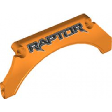 orange technic panel car mudguard arched 13 x 2 x 5 straight top with raptor pattern