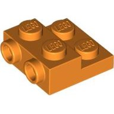 orange plate modified 2 x 2 x 2 3 with 2 studs on side - hollow bottom tube