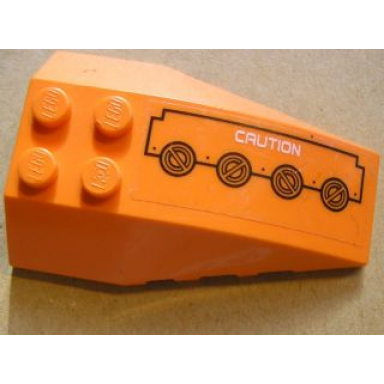 orange wedge 6 x 4 triple curved with caution and circuitry pattern right sticker - set 7706