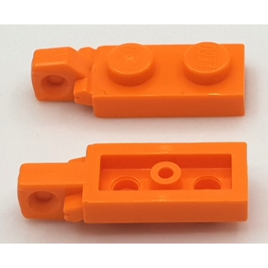 orange hinge plate 1 x 2 locking with 1 finger on end without bottom groove
