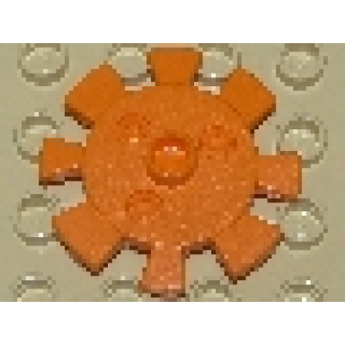 orange duplo plant flower gear 8 tooth little robots