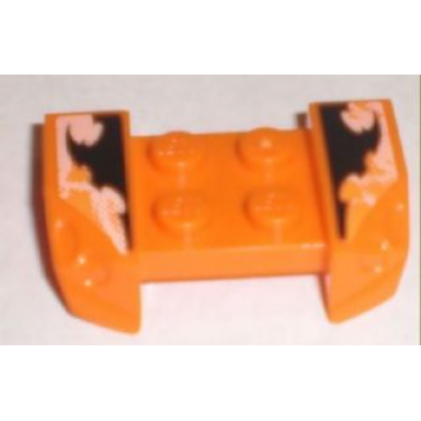 orange vehicle mudguard 2 x 4 with headlights overhang with orange and black decorative pattern on both sides stickers - set 8211