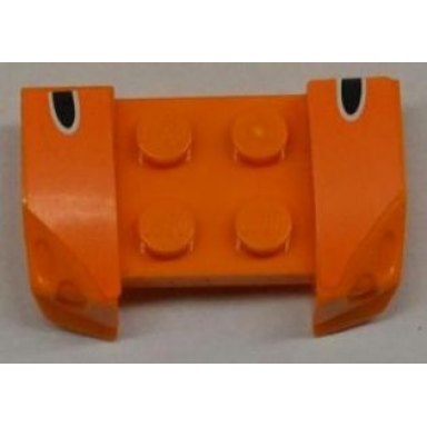 orange vehicle mudguard 2 x 4 with headlights overhang with partial black oval with white outline pattern on both sides stickers - set 8125