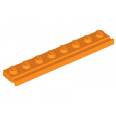 orange plate modified 1 x 8 with door rail