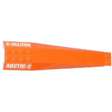 orange wedge 16 x 4 triple curved with reinforcements with white arctic-2 pattern stickers - set 60034