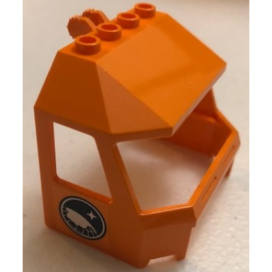 orange windscreen 4 x 6 x 4 cab with hinge and 1 x 4 bottom cutout with arctic logo pattern on both sides stickers - set 60064
