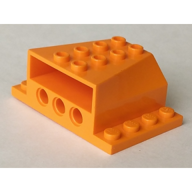 orange vehicle engine block 4 x 6 x 2 with wedge cutouts and technic holes