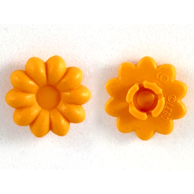 orange clikits icon flower 10 petals 2 x 2 small with pin frosted solid and transparent colors