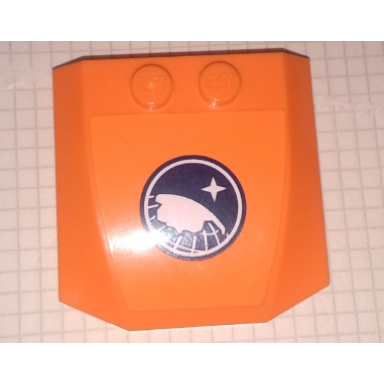 orange wedge 4 x 4 x 2 3 triple curved with arctic explorer logo on orange background pattern sticker - set 60062