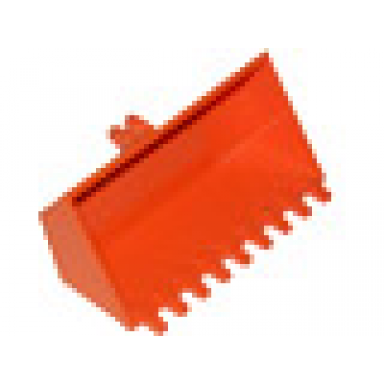 orange vehicle digger bucket 9 teeth 4 x 8 flat inside with locking 2 finger hinge