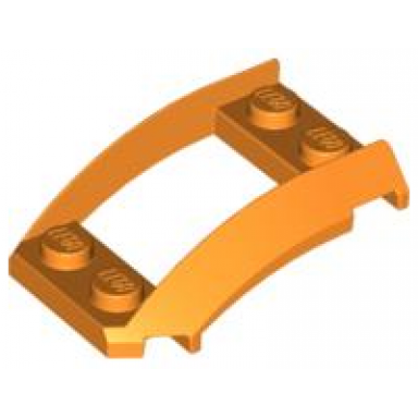 orange wedge 4 x 3 open with cutout and 4 studs