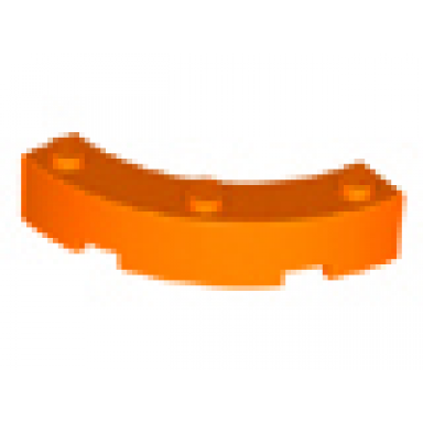 orange brick round corner 4 x 4 macaroni with 3 studs