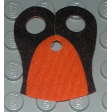 orange minifigure armor pauldron cloth with black neck pattern