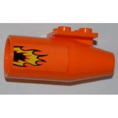 engine smooth large 2 x 2 thin top plate with yellow flames pattern model left side sticker - set 7971