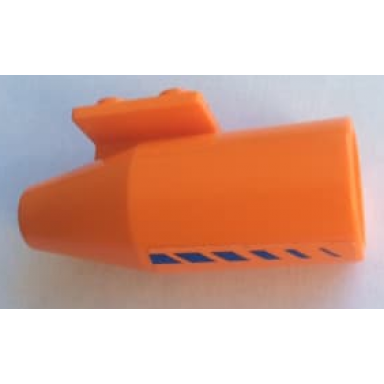 orange engine smooth large 2 x 2 thin top plate with blue diagonal stripes pattern model left side sticker - set 4210