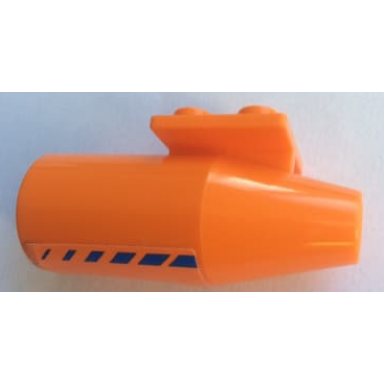 orange engine smooth large 2 x 2 thin top plate with blue diagonal stripes pattern model right side sticker - set 4210