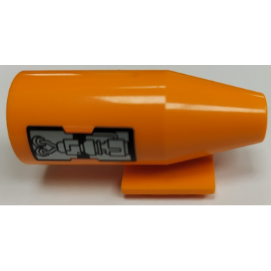 orange engine smooth large 2 x 2 thin top plate with black and silver engine pattern on both sides stickers - set 8969