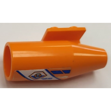 orange engine smooth large 2 x 2 thin top plate with blue 4210 diagonal stripes and coastguard logo pattern model left side sticker - set 4210