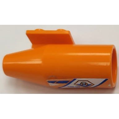 orange engine smooth large 2 x 2 thin top plate with blue 4210 diagonal stripes and coastguard logo pattern model right side sticker - set 4210