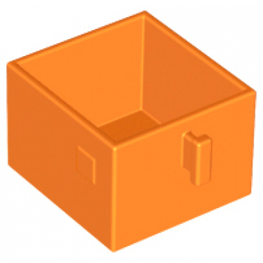 orange duplo furniture drawer 2 x 2 with pull handle