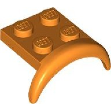 orange vehicle mudguard 3 x 3 x 1 with arch round