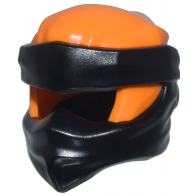 orange minifigure headgear ninjago wrap type 6 with molded black wraps and knot pattern